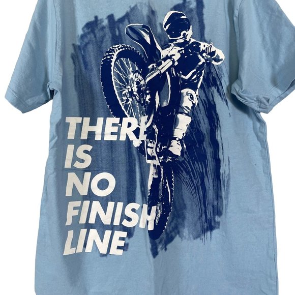 Childrens Place Boys Size L (10/12) Ringer Tee Motocross There is no Finish Line - Picture 2 of 4